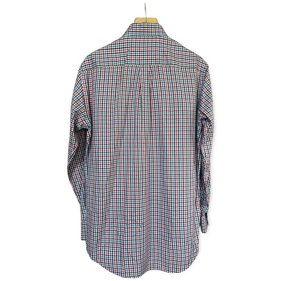 Peter Millar Men’s Pink Brown Blue Plaid Button Front Long Sleeve Shirt, Medium - Picture 2 of 9
